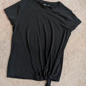 Simply Vera Vera Wang Black Front Tie Blouse Top size M